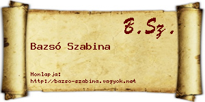 Bazsó Szabina névjegykártya